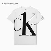 【CK ONE】CK JEANS 2020春夏款 男装圆领短袖撞色T恤 J315838 YAF-白色 M