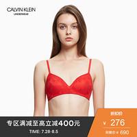 CK UNDERWEAR经典款 女士蕾丝无钢圈3/4杯薄款文胸 QF4797AD RYM-红色 360B