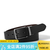 Fossil化石男款腰带Brandon方形针扣纯色休闲日常MB1273P Black 32