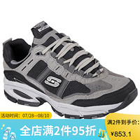 SKECHERS斯凯奇男鞋工装鞋运动鞋低帮拼色系带51241 CHARCOAL/BLACK 8