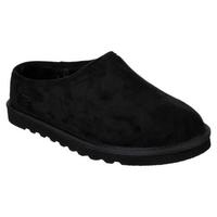 SKECHERS斯凯奇男鞋冬季翻毛皮包跟保暖拖鞋地板鞋家居鞋66095 BLACK 8