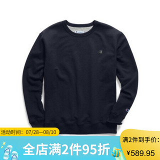 Champion冠军男士圆领套头衫卫衣柔软棉质保暖 S0888  407D55 Navy L