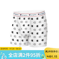 Champion冠军男裤内裤短裤C徽标柔软舒适棉质（2条）4617A3 White/Black L