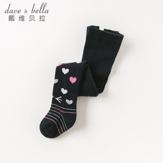 davebella戴维贝拉秋装新品儿童女童连裤袜 婴幼童宝宝弹力打底裤 藏青色 66cm（12M(建议身高59-66cm)）