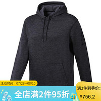 Reebok锐步男款卫衣上衣连帽套头纯色休闲D94226 Black Heather 2XL