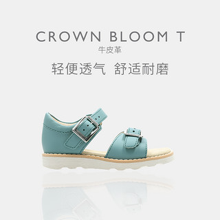 clarks其乐童鞋女童小童儿童皮凉鞋Crown Bloom T双搭扣 27.5 珠光白