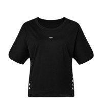 Kappa卡帕女串标运动短袖休闲小落肩T恤夏季圆领半袖2020新款|K0A22TD06F 黑色-990 L