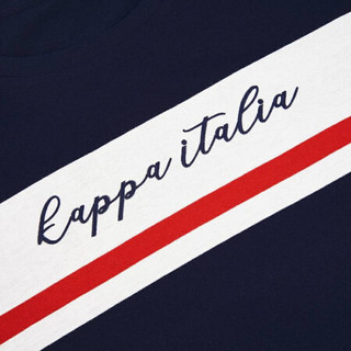 Kappa卡帕女运动短袖撞色拼接休闲T恤夏季半袖2020新款|K0A42TD04 深海蓝-888 L