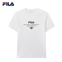 FILA 斐乐官方 男子T恤 2020夏季新款 修身潮流T图案LOGO字母短袖T 标准白-WT 180/100A/XL