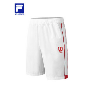 FILA × Wilson 斐乐男子梭织五分裤2020秋季新款健身基础短裤 玉石白 175/84A/L