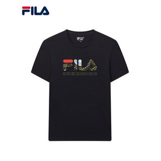 FILA 斐乐官方 男子短袖T恤 2020夏秋新款时尚星座罗盘度假半袖服 传奇蓝-NV 175/96A/L