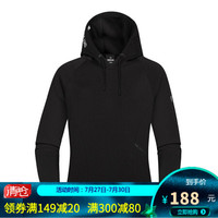 【经典款】诺诗兰秋季户外男女中性款保暖防风运动舒适弹力休闲时尚连帽卫衣 GL080X03 纯黑色 M 165