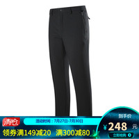 诺诗兰秋冬户外男式软壳裤防风保暖长毛绒风雪长裤 GF085X15 纯黑色 S