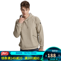 【经典款】诺诗兰秋季户外男女中性款保暖防风运动舒适弹力休闲时尚连帽卫衣 GL080X03 灰绿麻灰色 XL 175