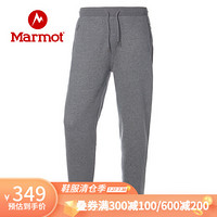 Marmot/土拨鼠秋冬新款运动户外休闲时尚情侣弹力加厚卫裤束脚裤 灰色花灰1507（厚款） 32