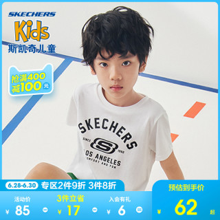 Skechers 斯凯奇l2b114童装 Skechers斯凯奇夏装童装新款纯棉男童短袖t恤儿童上衣男l2b114 酒红色160cm 报价价格评测怎么样 什么值得买