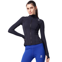 HOTSUIT后秀 塑形系列 运动外套女 新款修身弹力健身瑜伽显瘦开衫上衣 矿物黑 XL