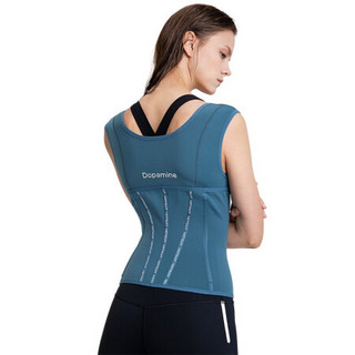 HOTSUIT后秀 运动腰封 新款背心式塑形收腹塑腰暴汗腰带舞蹈瑜伽健身衣 水鸭蓝-塑形透气 XL