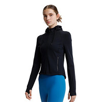 HOTSUIT后秀 塑形系列 运动外套女 2020夏季新款透气修身弹力健身瑜伽开衫上衣 矿物黑 2XL