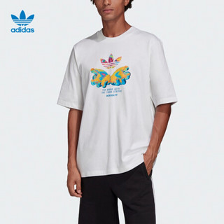 阿迪达斯官网 adidas 三叶草 Graphic Tee 男装运动短袖T恤GK7183 白 M(180/100A)