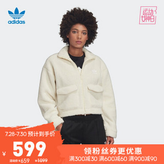 阿迪达斯官网 adidas 三叶草 TEDDY JACKET 女装运动茄克外套FU3926 如图 36