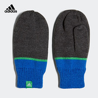 阿迪达斯官网 adidas STRIPY MITTENS 小童训练运动手套DJ2275 深麻灰/蓝/白 S