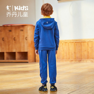 乔丹童装男童2019秋装套装小学生长袖2件套大童男儿童运动服男孩 太空蓝 150cm