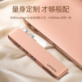 绿联Type-C扩展坞HDMI转接头通用苹果MacBook Air/Pro电脑转换器USB-C分线器 雷电3拓展坞 读卡款