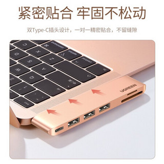 绿联Type-C扩展坞HDMI转接头通用苹果MacBook Air/Pro电脑转换器USB-C分线器 雷电3拓展坞 读卡款