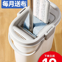 美丽雅拖把免手洗家用一拖平板净懒人刮刮墩布乐拖地神器干湿两用 【豪华款-智尊】(共2布,拖板33cm)