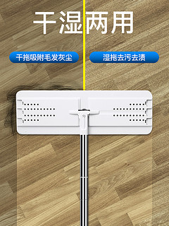 美丽雅拖把免手洗家用一拖平板净懒人刮刮墩布乐拖地神器干湿两用 【豪华款-智尊】（共2布，拖板33cm）