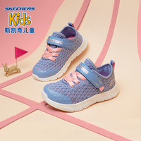Skechers斯凯奇女童秋季新款魔术贴小童鞋 轻便舒适运动鞋82188N 19 灰色/粉红色/GYPK