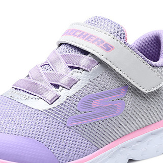 Skechers斯凯奇女童鞋魔术贴小童鞋 舒适轻便运动鞋 81354N 21 灰色/淡紫色/GYLV