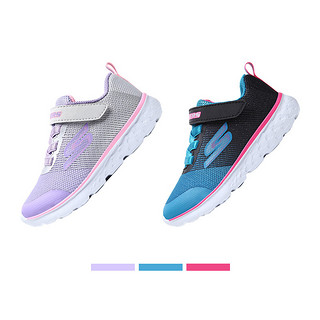 Skechers斯凯奇女童鞋魔术贴小童鞋 舒适轻便运动鞋 81354N 25 海军蓝色/粉红色/NVPK