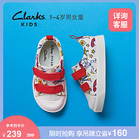 clarks其乐童鞋玩具总动员联名款春夏男女孩透气板鞋小白鞋帆布鞋 22 白色