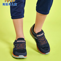 Skechers斯凯奇春夏男童轻便儿童跑步鞋 舒适休闲运动鞋97680L 38 黑色/红色/BKRD