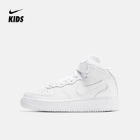 Nike耐克官方NIKE AIR FORCE 1 MID (GS)AF1大童运动童鞋314195 40码 113白色/白色