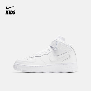 Nike耐克官方NIKE AIR FORCE 1 MID (GS)AF1大童运动童鞋314195 35.5码 113白色/白色