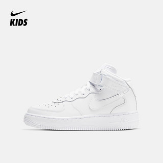 Nike耐克官方NIKE AIR FORCE 1 MID (GS)AF1大童运动童鞋314195 36.5码 113白色/白色