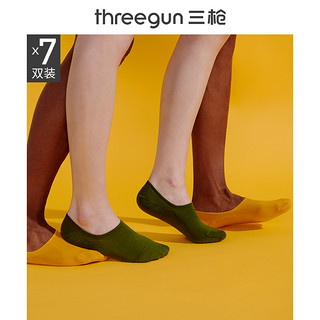 THREEGUN 三枪 [7双]三枪×网易云袜子男夏季精梳棉ins潮情侣短袜船袜女夏天浅口 均码 船袜男(黑+白+浅麻灰+红+姜黄+牛仔蓝+绿)-7双