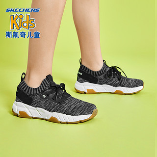 Skechers斯凯奇2020春季新款男童青少年运动鞋98197L 32 黑色/灰色/BKGY