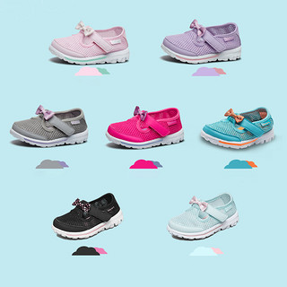 Skechers斯凯奇女童夏季小童蝴蝶结宝宝玛丽珍公主学步鞋664050N 21尺码偏大建议选小一码 黑色/粉红色/BKPK