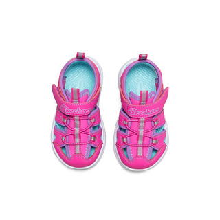 Skechers斯凯奇2020夏季新款女童时尚包头护脚幼童凉鞋302100N 22 桃红色/粉红色/HTPK