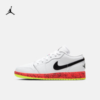 耐克 NIKEJordan官方JORDAN1 LOW GRADES GSAJ1大童运动童鞋低帮休闲CV9548 39码 100白色/黑/激光红/荧光黄/极光绿/火焰粉