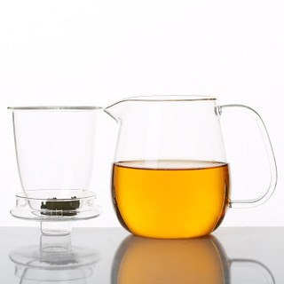 朗特乐（Le Bronte）三件式茶壶泡茶杯带茶隔过滤茶玻璃杯茶杯简易泡茶神器花草茶玻璃茶具600m