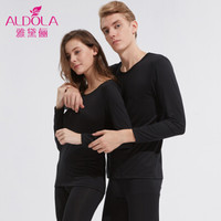 雅黛俪保暖内衣男女士薄款亲肤舒适秋衣秋裤情侣款性感保暖套装DYL81612 男款 黑色 L