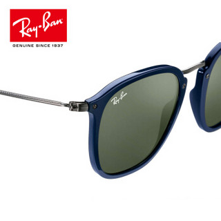 Rayban 雷朋法拉利车队系列太阳镜男女时尚0RB2448MF墨镜可定制 F61531蓝色镜框绿色镜片 尺寸53