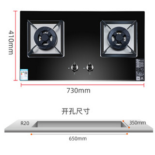 樱雪（INSE） 4.2KW猛火燃气灶具一级能效 嵌入式台嵌两用双灶 煤气液化气家用 JZY- Q1920W(B)液化气