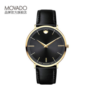 摩凡陀（Movado）官方旗舰店 瑞士手表 瑞纤系列 ULTRA SLIM 男士石英手表 皮带腕表 0607087