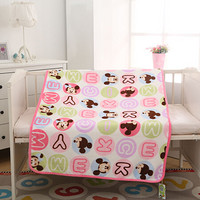 Disney baby 迪士尼宝宝（Disney Baby）A类婴儿毛毯 幼儿园午睡新生儿童法兰绒办公室盖毯子毛巾被子夏凉被空调毯四季通用110*140cm 转圈圈-粉